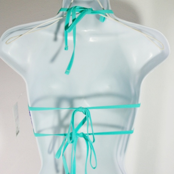 Sporty Royal Blue & Green Bikini Top Mix Match LG - Picture 4 of 5